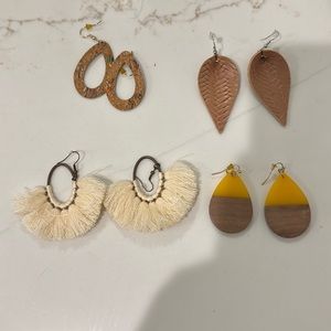 Pack of 4 various hang down earrings, barely worn!